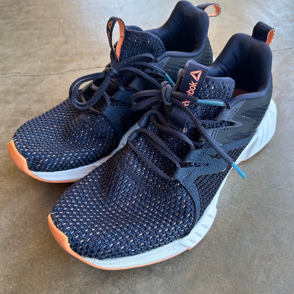 Reebok Navy and Orange Athletic Shoes